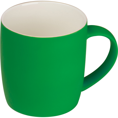 RUBBER CERAMIC POTTERY MUG in Green
