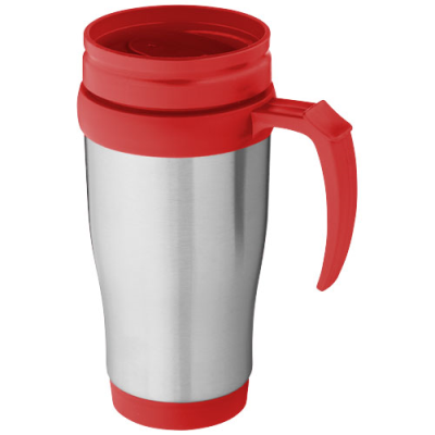 SANIBEL 400 ML THERMAL INSULATED MUG in Silver & Red
