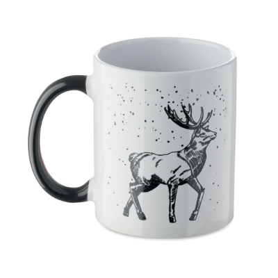 SEASONAL CERAMIC POTTERY MUG 300ML in Black