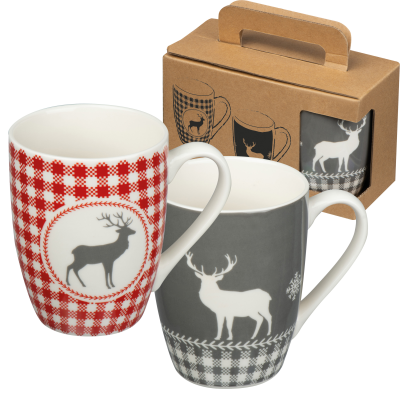 SET OF 2 CHRISTMAS MUG SET ANKARA in Multicoloured  - PROMOTIONAL CORPORATE GIFT