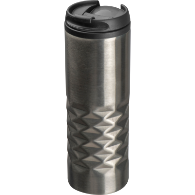 STAINLESS STEEL METAL MUG ALEXANDRIA in Silver Grey 