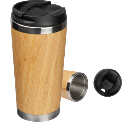 STAINLESS STEEL METAL MUG BAMBOOGARDEN in Beige 