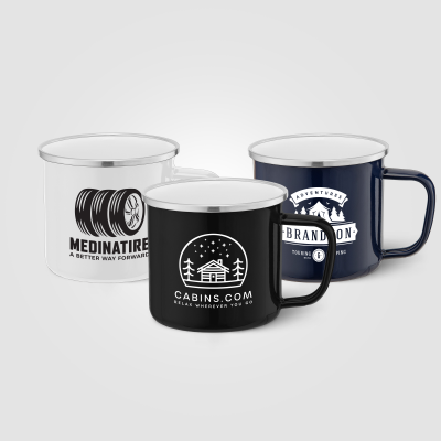 WYOMING - 385 ML ENAMEL-COATED CAMPFIRE MUG with Stainless Rim