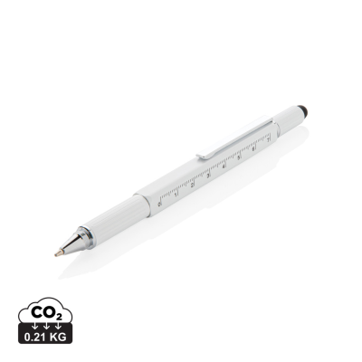 5-IN-1 ALUMINIUM METAL TOOLPEN in White