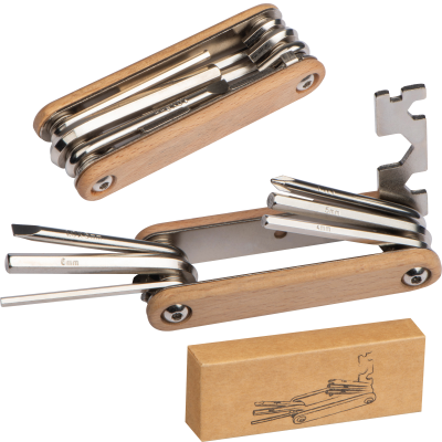 BICYCLE TOOL in Wood Casing in Beige