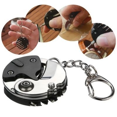 FOLDING KNIFE SCREWDRIVER SET KEYRING CHAIN