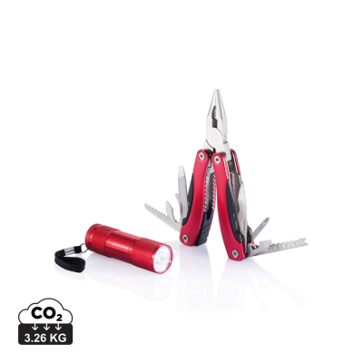MULTI TOOL AND TORCH SET in Red