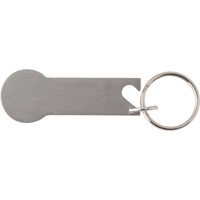 STAINLESS STEEL METAL MULTIFUNCTION KEYRING in Silver