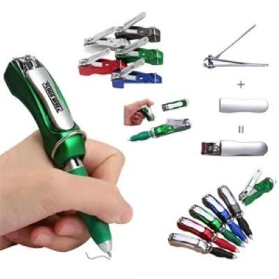FOLDING BALL PEN with Nail Clippers