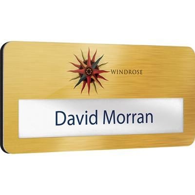 METAL FACED WINDOW NAME BADGE