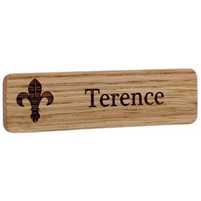 REAL WOOD PERSONALISED NAME BADGE