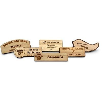WOOD NAME BADGE