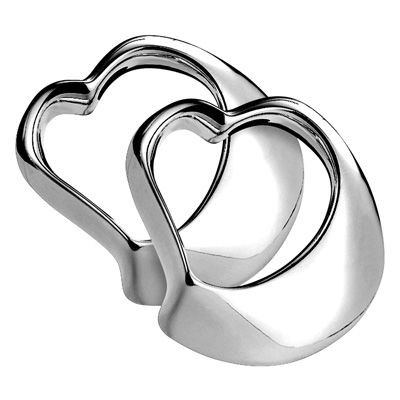 CONTEMPORARY METAL HEART NAPKIN HOLDER in Silver