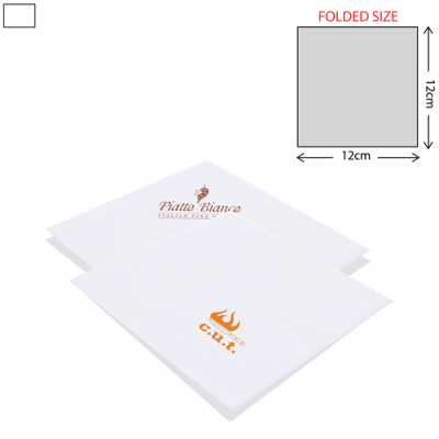 PAPER COCKTAIL NAPKIN 3PLY - WHITE (24X24CM)