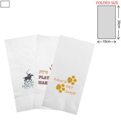 PAPER FOLDED NAPKIN - WHITE (40X40CM) (20X10CM WHEN FOLDED)
