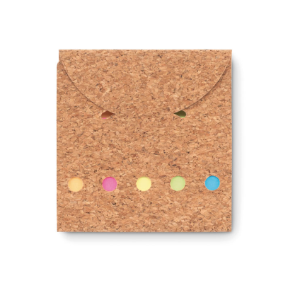CORK STICKY NOTE MEMO PAD in Brown