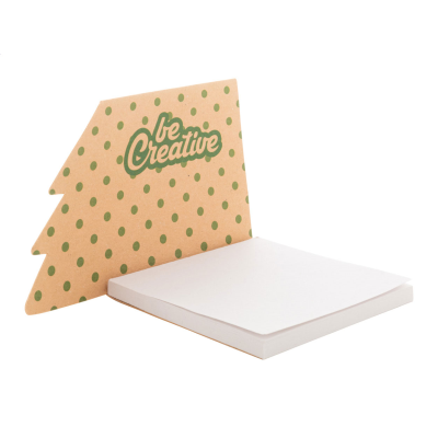 CUSTOM STICKY NOTE PAD, CHRISTMAS TREE in Natural