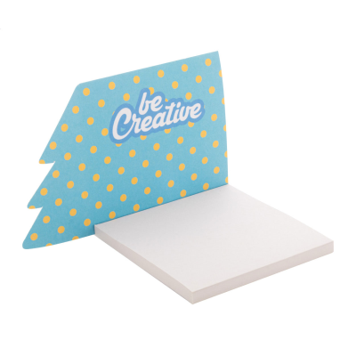CUSTOM STICKY NOTE PAD, CHRISTMAS TREE in White