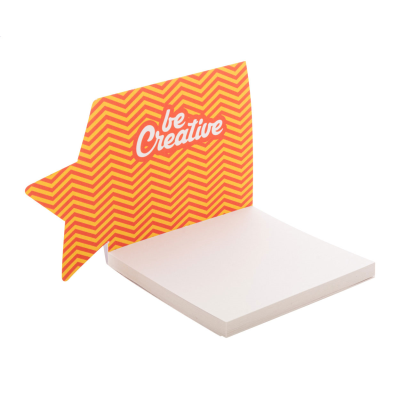 CUSTOM STICKY NOTE PAD, STAR in White