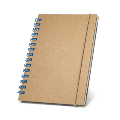 MARLOWE SPIRAL POCKET NOTE BOOK with Recycled Paper in Light Blue