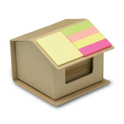 MEMO & STICKY NOTES PAD RECYCLED in Brown