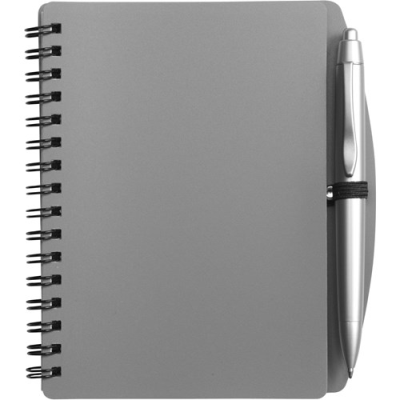 NOTE BOOK with Ball Pen (Approx A6) in Grey