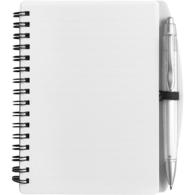 NOTE BOOK with Ball Pen (Approx A6) in White