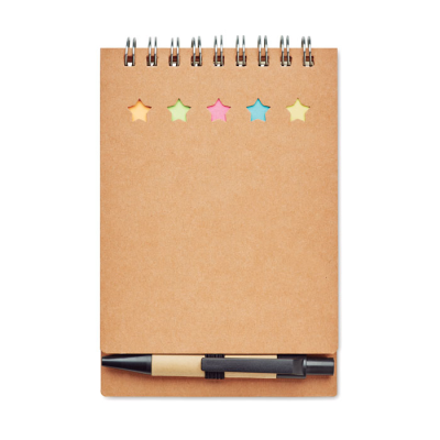 NOTE PAD with Pen & Memo Pad in Brown