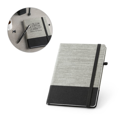 ROUSSEAU A5 NOTE PAD in Straw Fibre & Cotton Canvas with Lined Pages