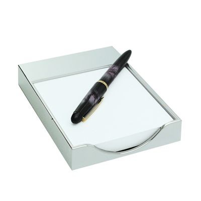 SPLENDID METAL DESK MEMO PAD HOLDER in Silver