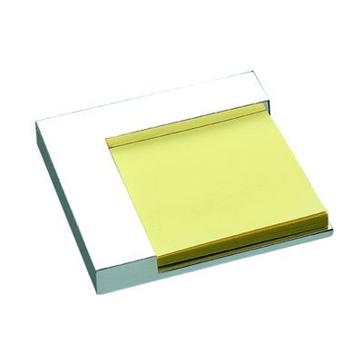 SQUARE METAL DESK POST-IT NOTE HOLDER in Silver