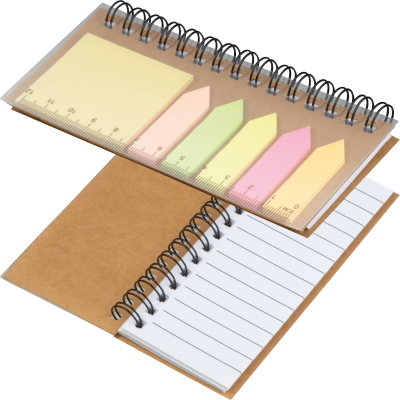 STICKY NOTE SET with Spiral Pad in Beige 