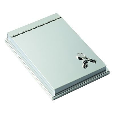 TENNIS METAL DESK MEMO PAD HOLDER in Silver