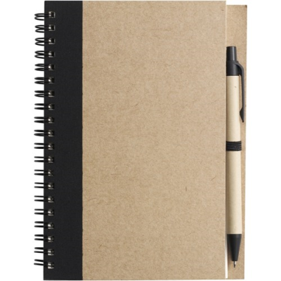 THE NAYLAND - CARDBOARD CARD NOTE BOOK with Ball Pen in Black