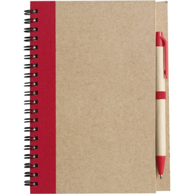 THE NAYLAND - CARDBOARD CARD NOTE BOOK with Ball Pen in Red