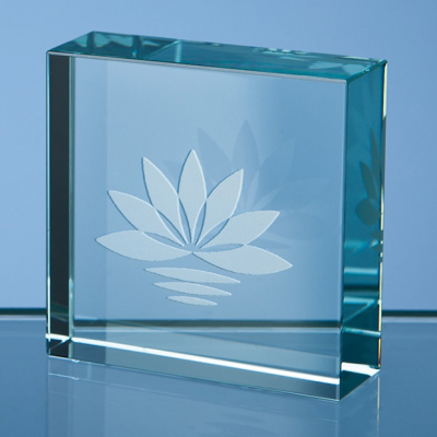 5CM JADE GLASS SQUARE PAPERWEIGHT