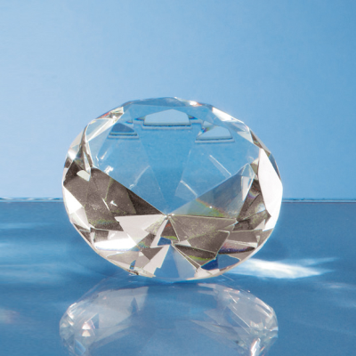 6CM OPTICAL CRYSTAL CLEAR TRANSPARENT DIAMOND PAPERWEIGHT