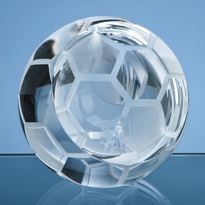 6CM OPTICAL CRYSTAL FOOTBALL PAPERWEIGHT