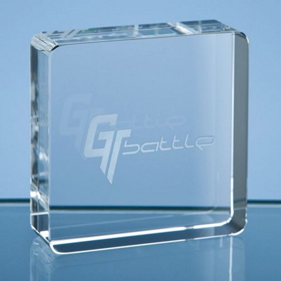 6CM OPTICAL CRYSTAL SQUARE PAPERWEIGHT