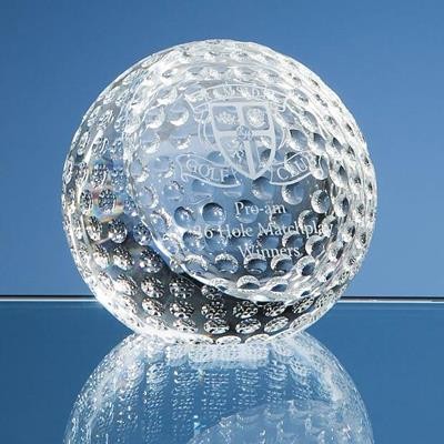 8CM OPTICAL CRYSTAL GOLF BALL PAPERWEIGHT