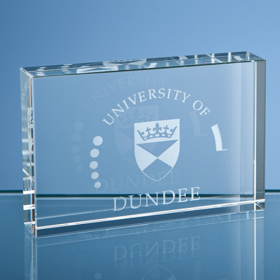 9CM OPTICAL CRYSTAL RECTANGULAR PAPERWEIGHT