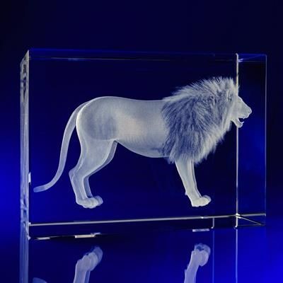 ANIMAL THEMED CRYSTAL GLASS PAPERWEIGHT OR AWARD