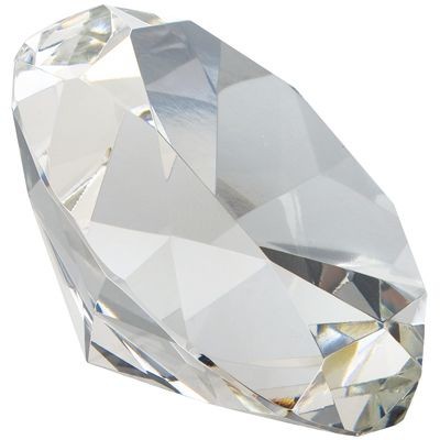 CRYSTAL GLASS DIAMOND PAPERWEIGHT