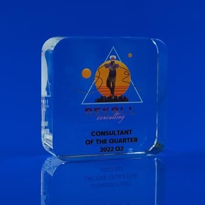 CRYSTAL GLASS SALES PAPERWEIGHT OR AWARD