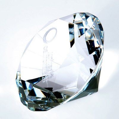 DIAMOND GLASS PAPERWEIGHT