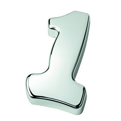NUMBER 1 METAL PAPERWEIGHT in Silver