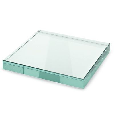 RECTANGULAR GREEN GLASS PAPERWEIGHT