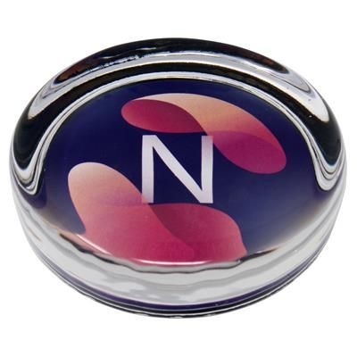ROUND GLASS PAPERWEIGHT with Full Colour Branded Insert