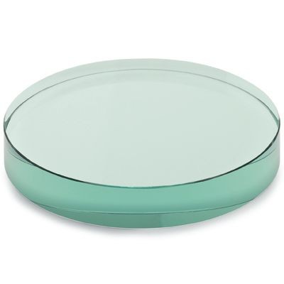 ROUND GREEN GLASS PAPERWEIGHT