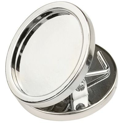 ROUND PAPERWEIGHT AND MEMO CLIP HOLDER in Silver Metal
